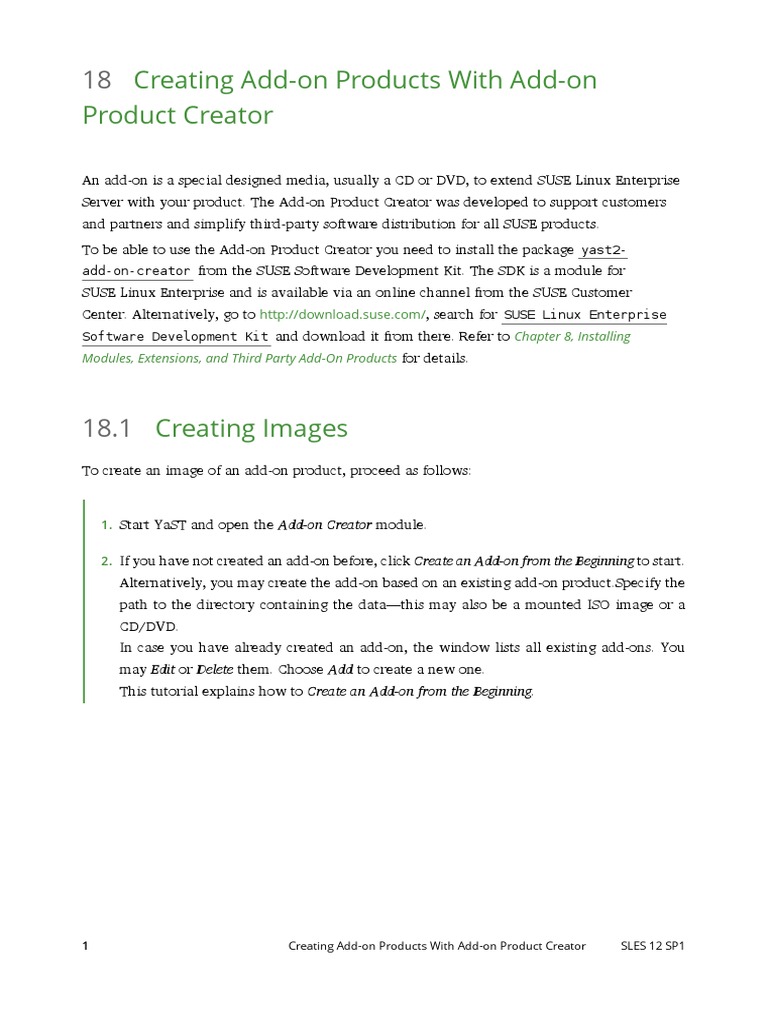 Add-on Product Creation in SUSE | PDF | Operating System Technology ...