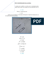 LESSON 3: Total Hydrostatic Force on Surface: Where: p = ϒh p = ϒysinθ