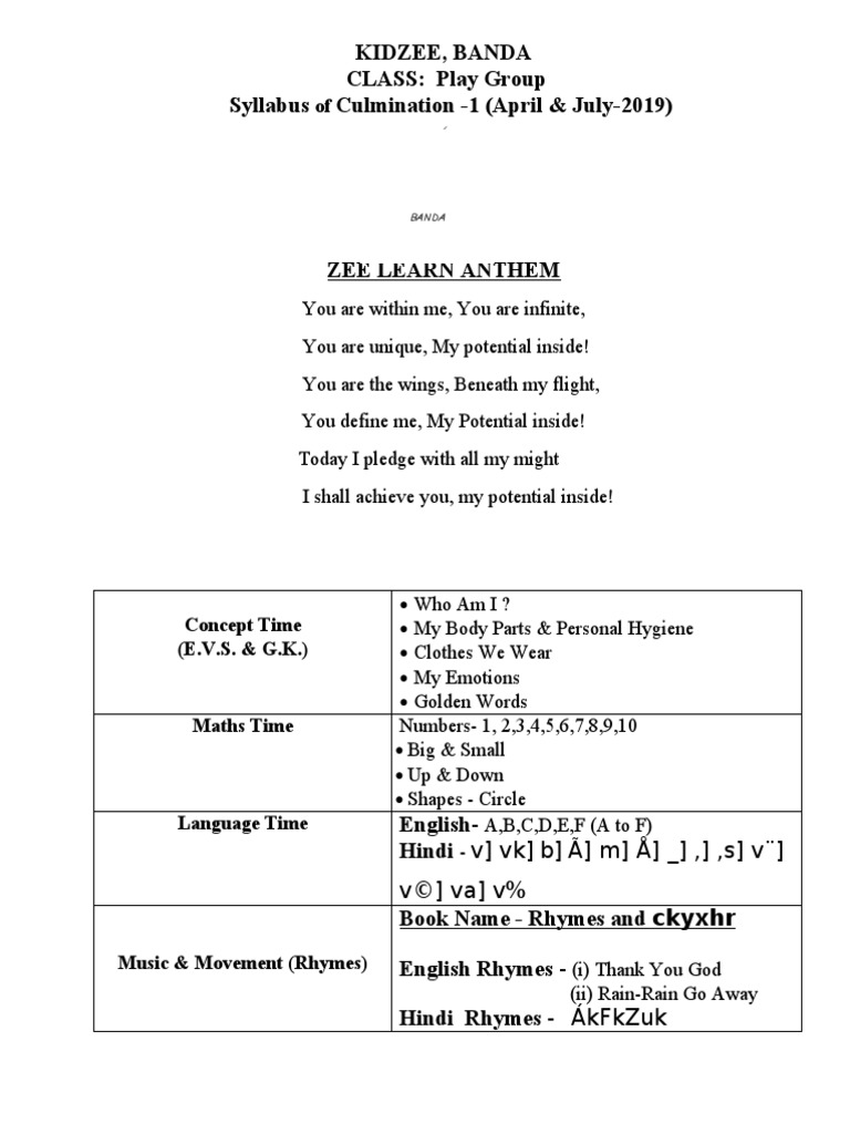 Play Group April To July Pdf Softlines Retail Fashion