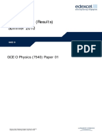 Mark Scheme (Result S) Summer 2010: GCE O Physics (7540) Paper 01