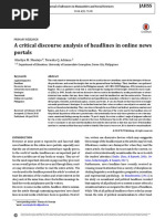 A Critical Discourse Analysis of Headlines in Online News Portals