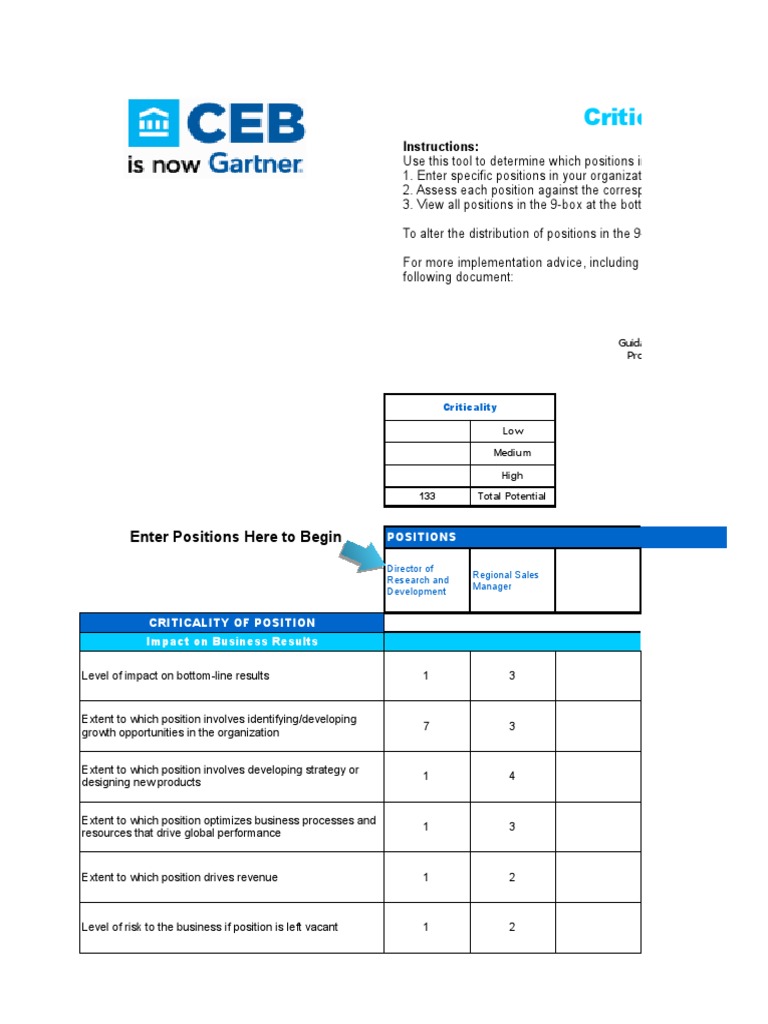 Critical Role Identification Tool: Enter Positions Here To Begin | PDF ...