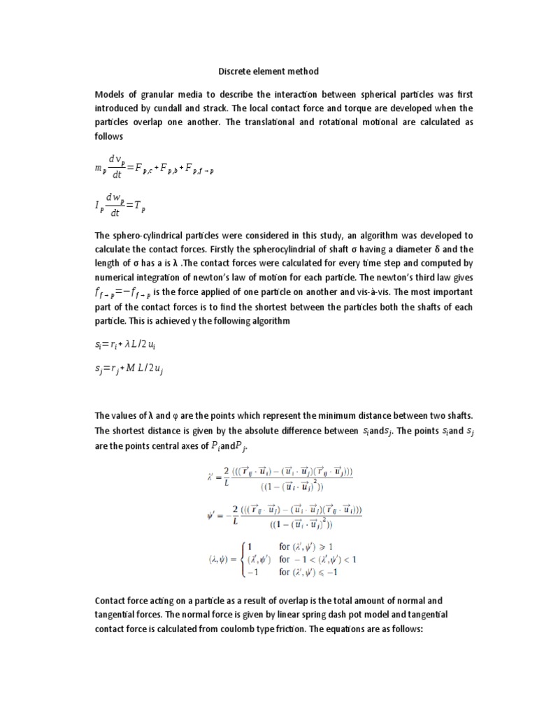 Discrete Element Method for Granular Media | PDF | Science & Mathematics