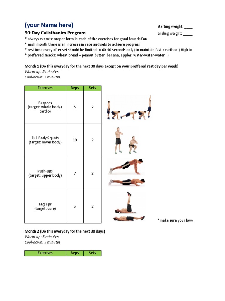 Free calisthenics online program pdf