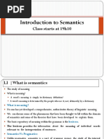 Introduction To Semantics: Class Starts at 19h10