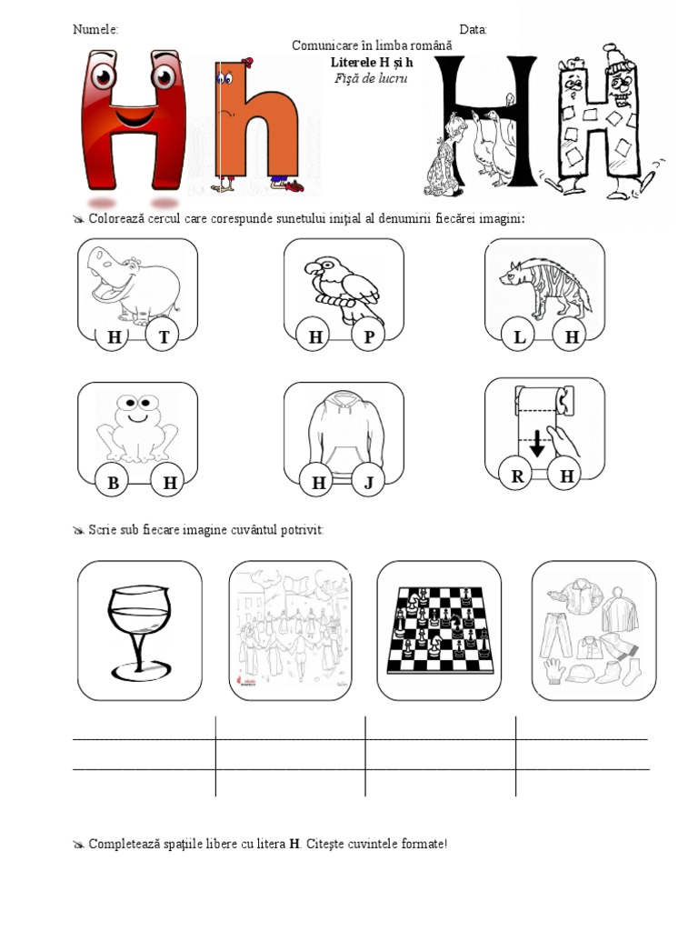 Fisa De Lucru Litera H