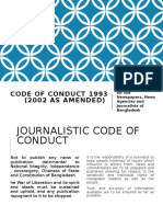 Code of Conduct 1993 (2002 As Amended