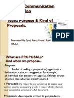 Business Communication Presentation Topic: Purpose & Kind of Proposals