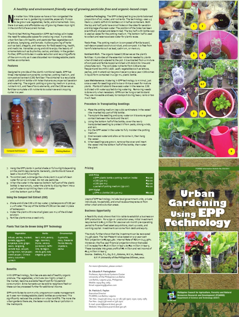 Urban Gardening with EPP Technology | PDF | Fertilizer | Seedling