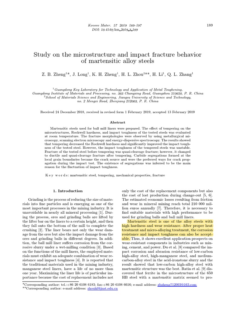 Study On The Microstructure and Impact Fracture Behavior PDF | PDF ...