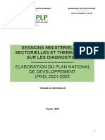 Sessions Ministerielles, Sectorielles Et Thematiques Sur Les Diagnostics - Elaboration Du Plan National