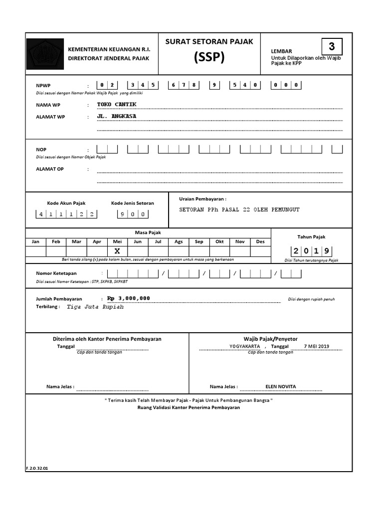Format SSP Pajak dalam Excel | PDF