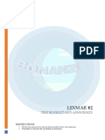 Lexmar #2: Test Booklet AND Answer KEY