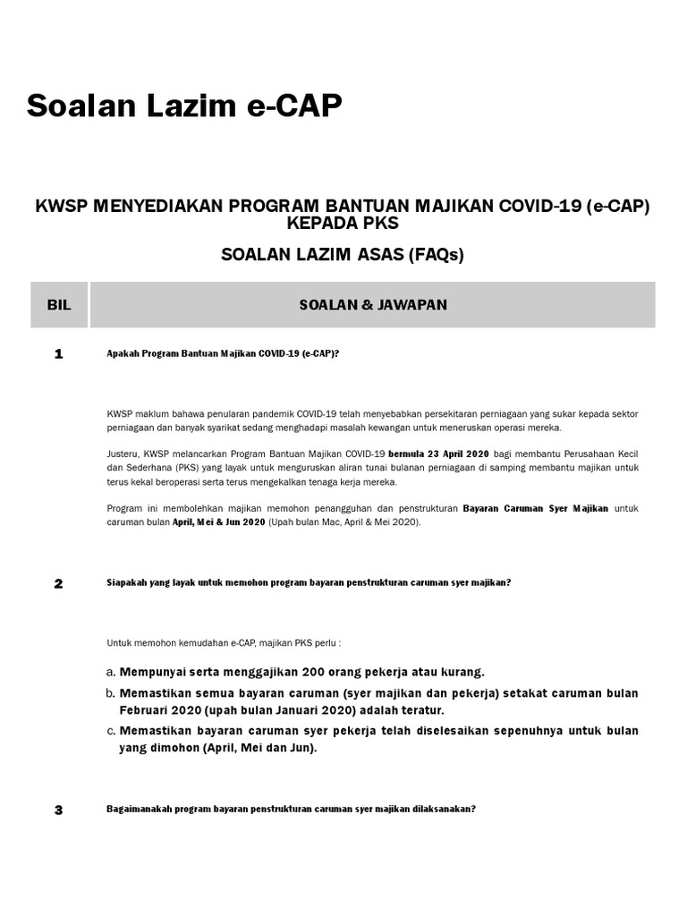 Kwsp Ecap Faq Pdf