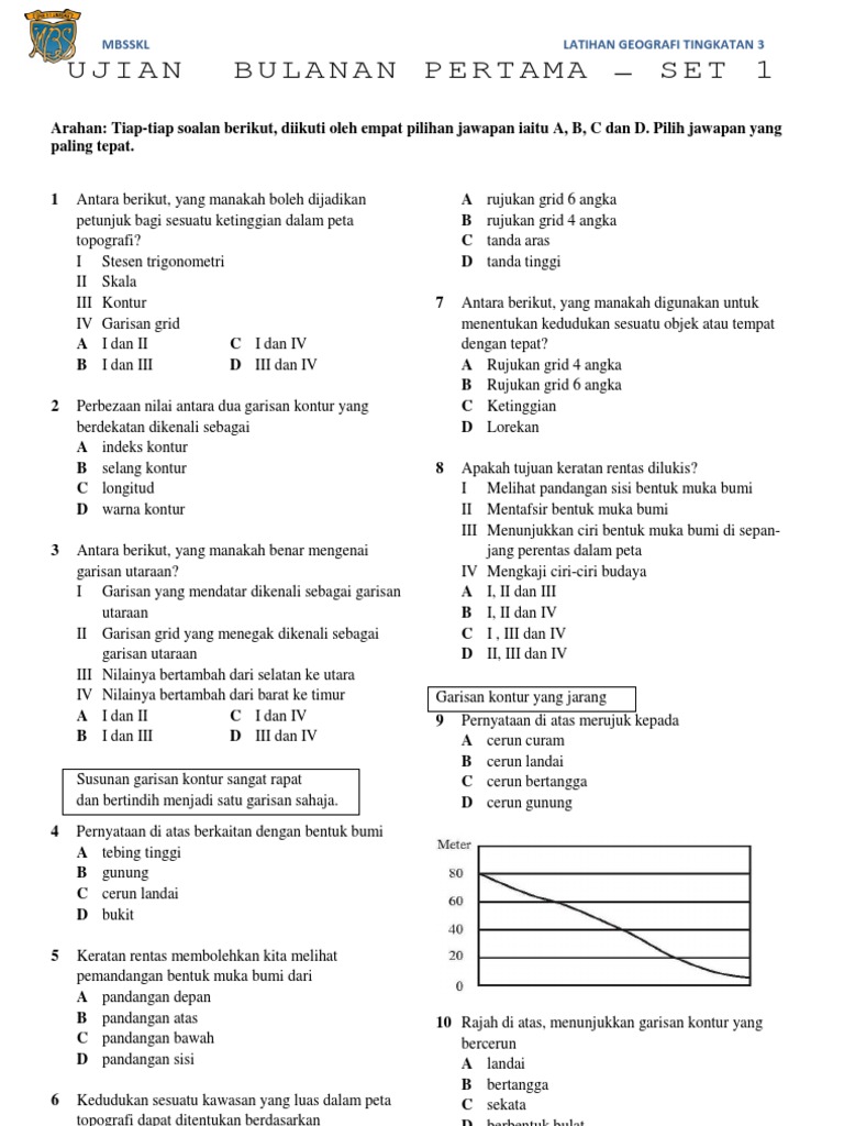 Contoh Soalan Pilihan Jawapan Geografi Tingkatan 3 Aras Rendah malaykufa