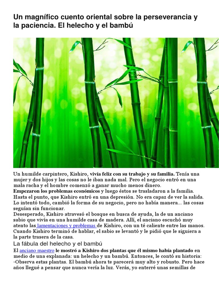 Un Magnífico Cuento Oriental Sobre La Perseverancia y La Paciencia | PDF