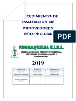 PRO-COM-084 Evaluacion de Proovedores
