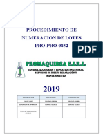 PRO-PRO-0852 Numeracion de Lotes