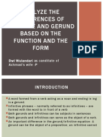 Analyze The Differences of Infinitive and Gerund Based