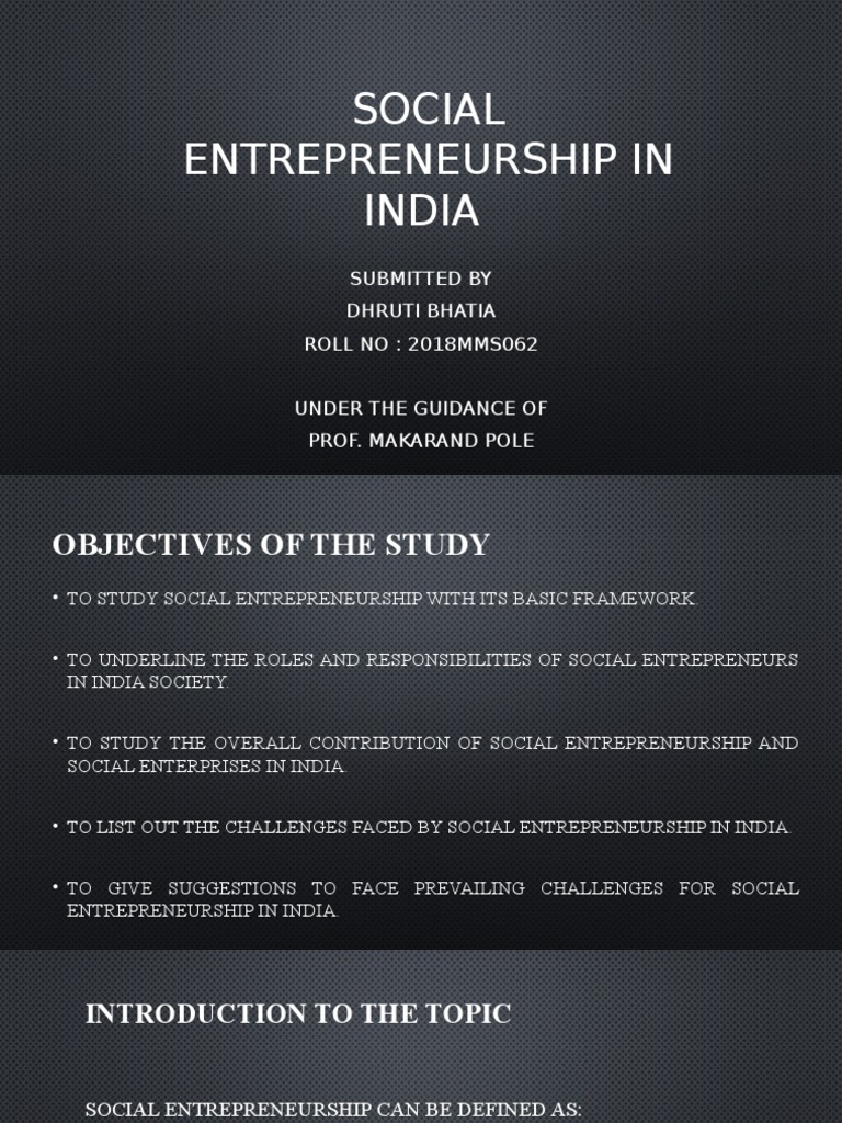 Social Enterprises in India: Challenges & Impact | PDF | Social ...