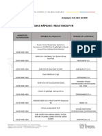 Pruebas Rápidas Aprobadas Por Arcsa 9 4 2020 PDF