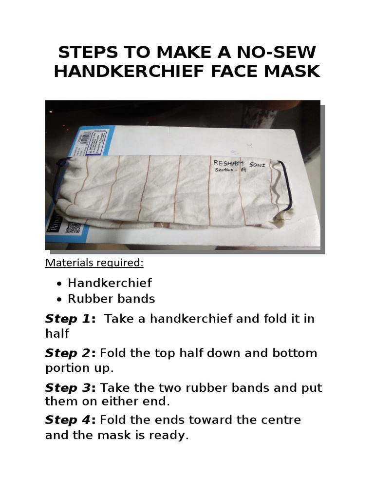 Steps To Make A No-Sew Handkerchief Face Mask | PDF | Career & Growth ...