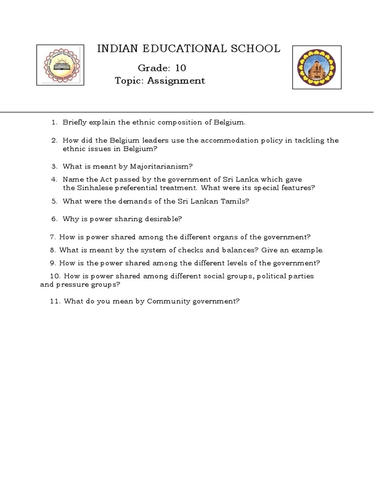 power sharing assignment pdf
