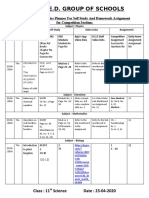 R.E.D. Group of Schools: Day-Wise Subject-Wise Planner For Self Study and Homework Assignment For Competition Sections