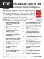 Sorensen Self-Esteem Test | PDF | Self Esteem | Anxiety