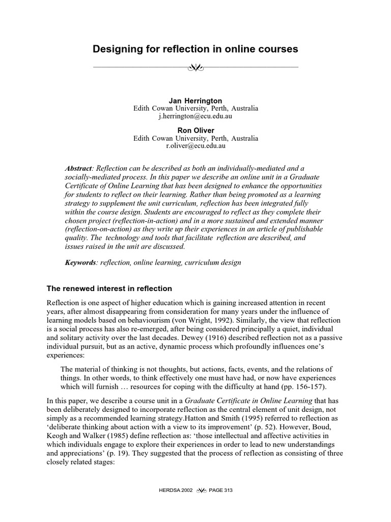 Designing For Reflection | PDF | Educational Technology | Instructional ...