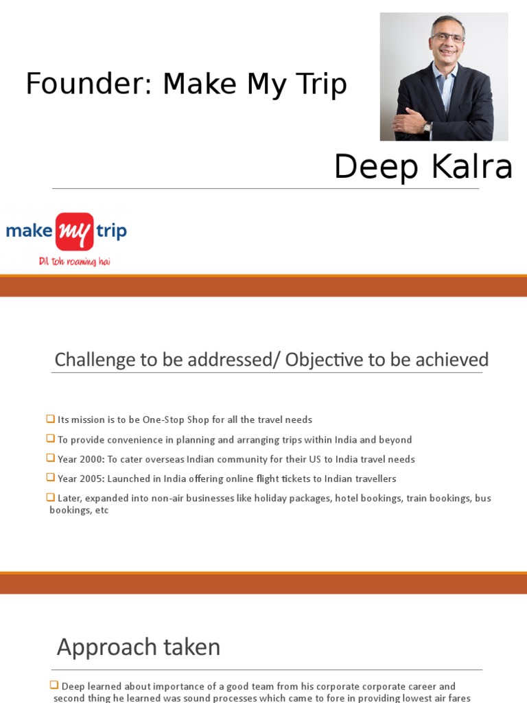 Deep Kalra: Founder of Make My Trip | PDF