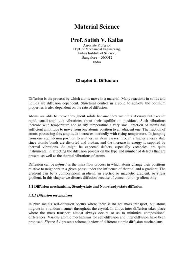 Understanding Diffusion in Materials Science | PDF | Diffusion | Phase ...