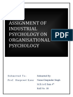 Assignment of Industrial Psychology On Organisational Psychology