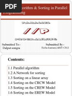 Parallel Algorithm & Sorting in Parallel Programming: Submitted By:-Submitted To: - Dalpat Songra