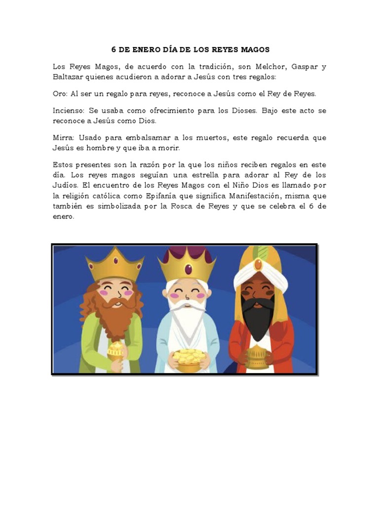 Dias De Reyes Magos Pdf 6 de Enero Día de Los Reyes Magos | PDF