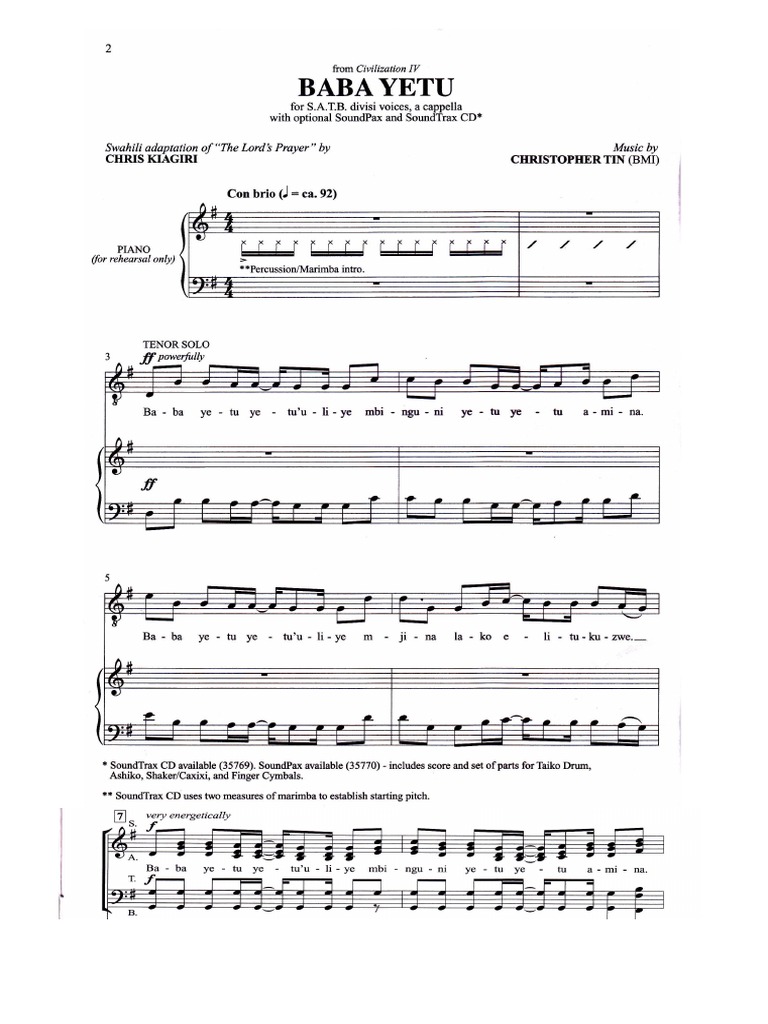 Baba Yetu | PDF