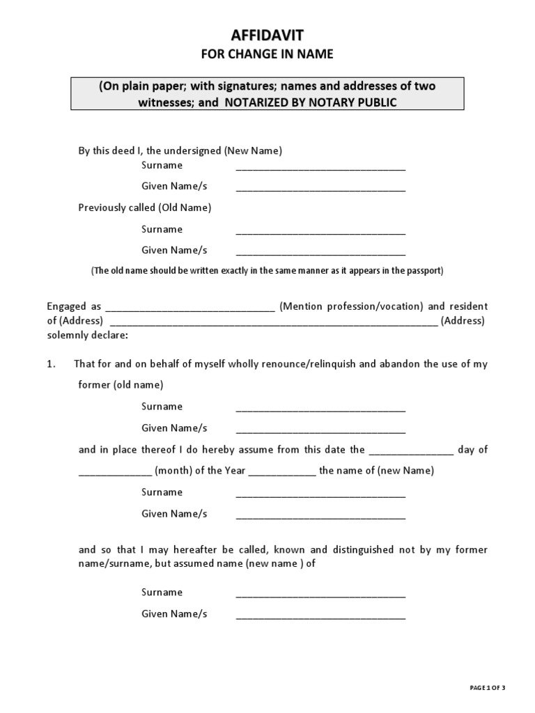 Specimen Affidavit | PDF | Notary Public | Document
