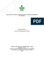 Solución de Conflictos para Equipos Interdisciplinarios de Trabajo