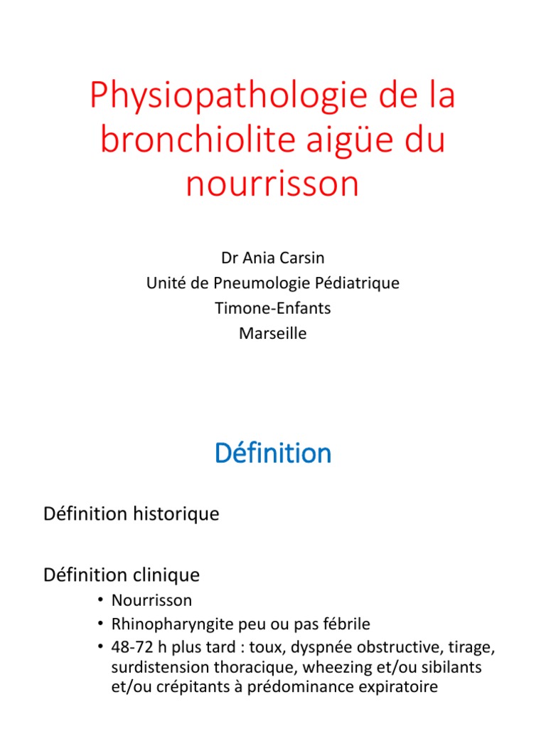 Bronchiolite En Anglais Physiopathologie Bronchiolite Ania Carsin PDF | PDF | Virus | Cellule  (Biologie)
