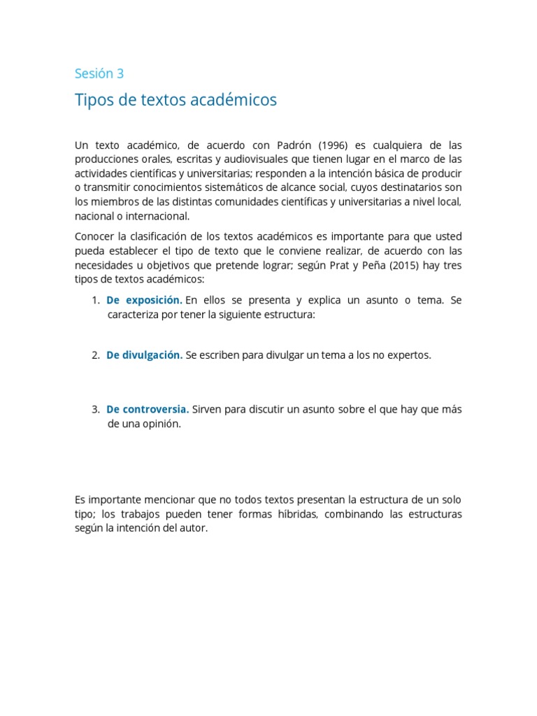 Tipos de Textos Académicos | PDF