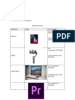 5 Equipment List