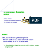Reconfigurable Computing - Adders: Oliver Sinnen