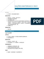 Configurações Materiais Vray