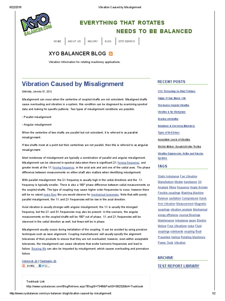Vibration Caused by Misalignment PDF | PDF | Mechanical Engineering ...