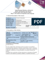 Activity Guide and Evaluation Rubric - Step 2 - The Nature of Linguistics and Language