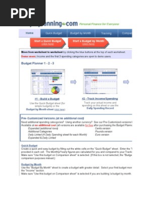 Budget Planner 2010 Demo