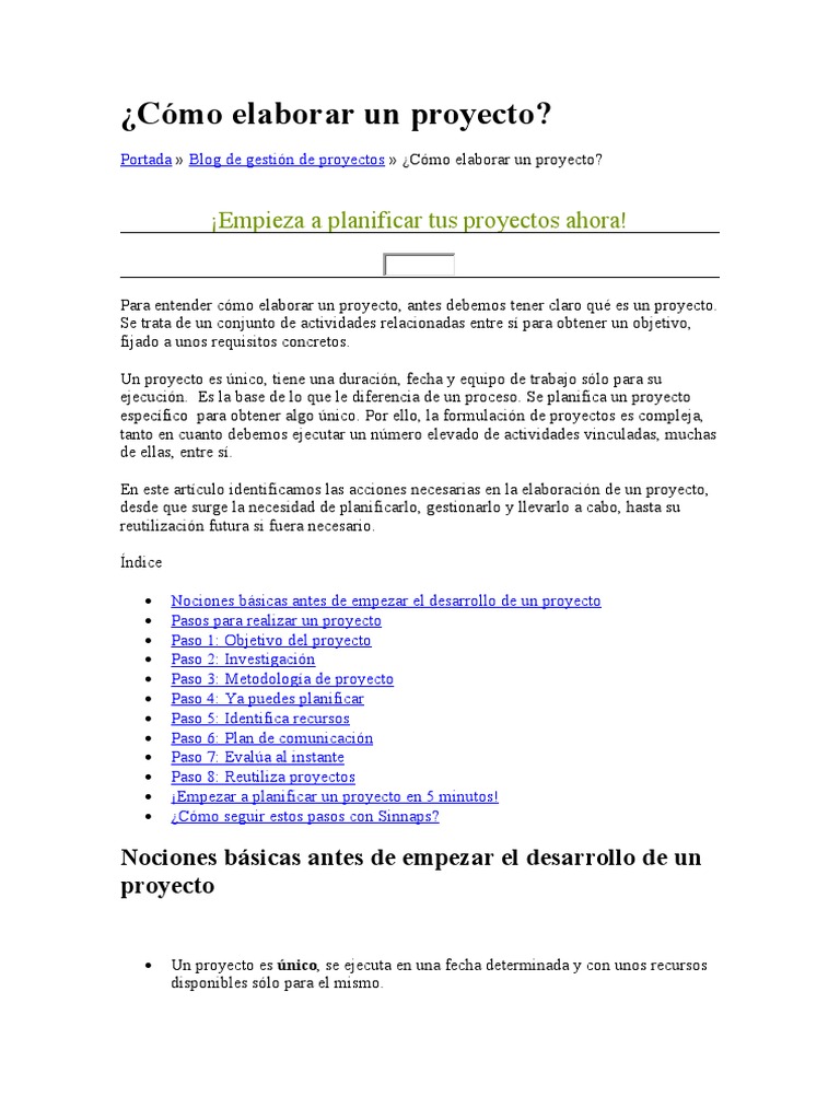 Pasos para elaborar un proyecto eficaz | PDF | Planificación | Software