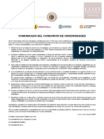 Comunicado Del Consorcio de Universidades