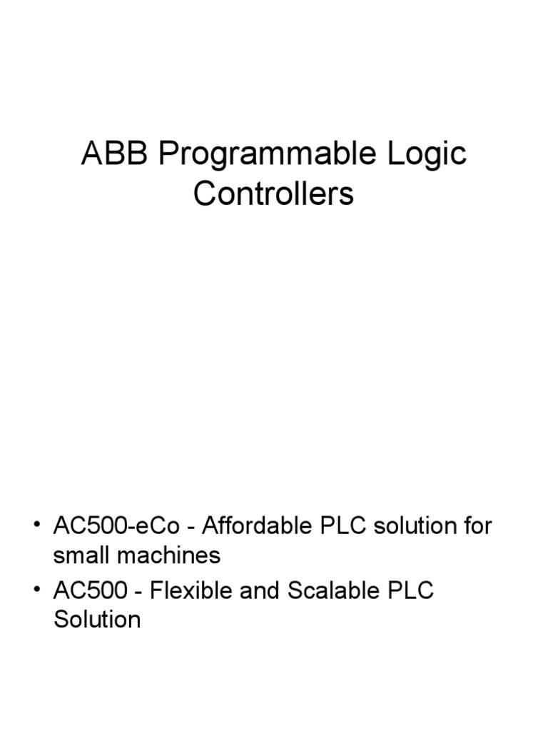 ABB AC500 PLC Solutions Overview | PDF | Programmable Logic Controller ...