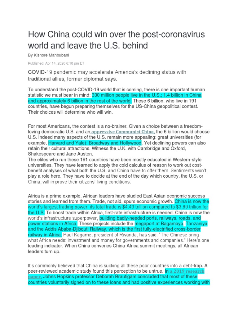 US China Competition and Corona Virus | PDF | China | World Politics